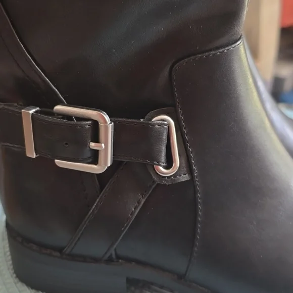 St. John's Bay Sleek Black Over the Knee Boots with a buckle accent - Picture 7 of 14